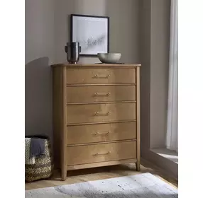 Nordhaven Clear Maple 5 Drawer Chest