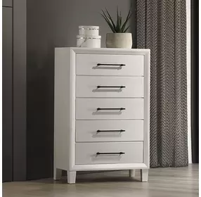 Ballard White 5 Drawer Chest