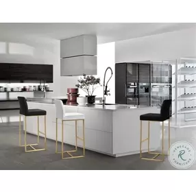 Denmark Black Gold Steel Counter Height Stool Set of 2