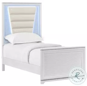Xena White Youth Upholstered Panel Bedroom Set