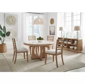 Escape Glazed Natural Oak 54" Round Dining Table