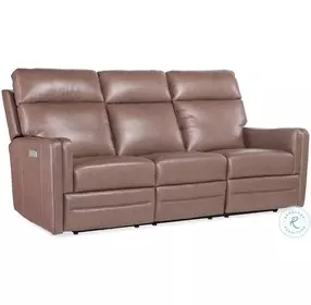 Emerson Umber Leather Zero Gravity Power Reclining Living Room Set with Power Headrest And Lumbar