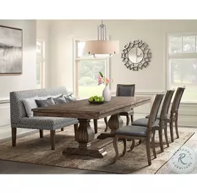 Hayward White And Gray Upholstered Dining Settee