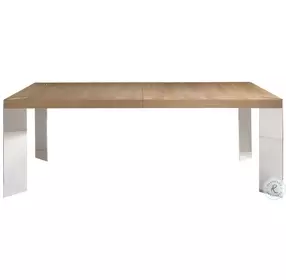 Modulum Polished Stainless Steel And Sahara Extendable Dining Table