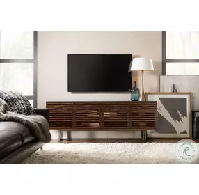 Celestia Medium Wood And Dark Gray 78" TV Stand