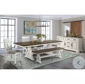 Drake Rustic White and French Oak Dining Bench
