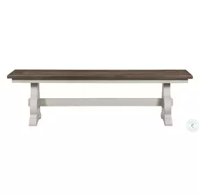 Drake Rustic White and French Oak 68" Dining Bench