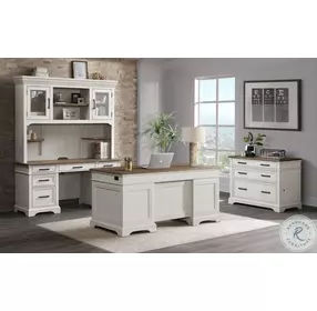 Drake Home Office Rustic White and French Oak 42" Lateral File Cabinet