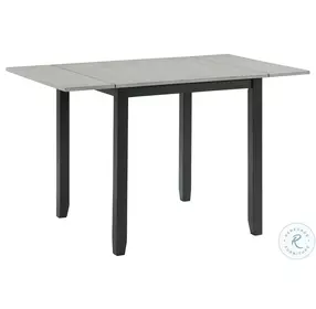Tuttle Gray And Black Drop Leaf 3 Piece Dining Set