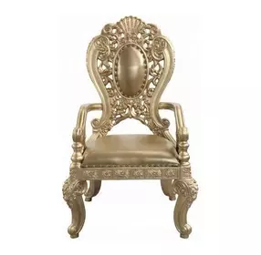 Seville Gold Upholstered Arm Chair with Nailhead Trim Set of 2