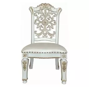 Vendome Antique Pearl Upholstered Splat Back Side Chair with Nailhead Trim Set of 2