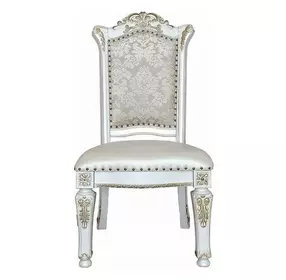 Vendome Antique Pearl Upholstered Side Chair with Nailhead Trim Set of 2