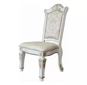 Vendome Antique Pearl Upholstered Side Chair with Nailhead Trim Set of 2