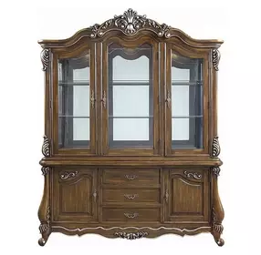 Latisha Antique Oak 6 Door Buffet and Hutch with LED