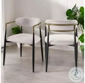 Jaramillo Beige Linen and Black Arm Chair Set of 2