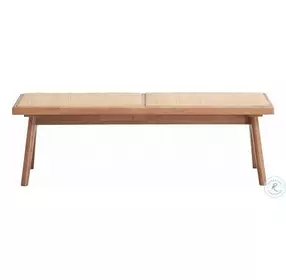 Velentina Rattan and Natural 51" Upholstered Bench