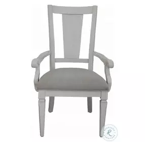 Katia Light Gray Linen and Weathered White Arm Chair Set of 2