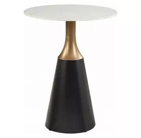 Jaramillo White and Black 28" Round Marble Top Counter Height Dining Room Set