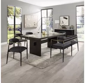 Jaramillo Black Upholstered 62" Dining Bench
