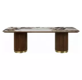 Willene White and Dark Oak 94" Rectangular Ceramic Top Dining Room Set
