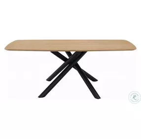 Lawton Natural and Black Rectangular Dining Room Set