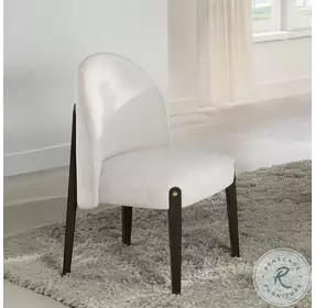 Clayten Beige Chenille and and Espresso Side Chair Set of 2