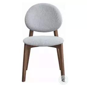 Hadasa Light Gray Linen and Walnut Side Chair Set of 2