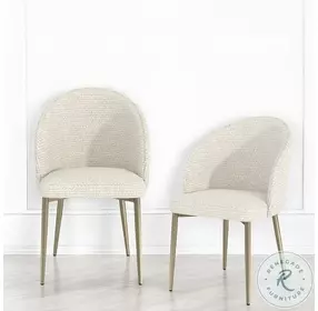 Cora White Fabric Side Chair Set of 2
