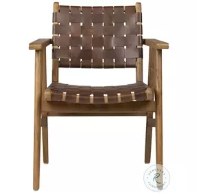 Sutr Natural And Brown Leather Dining Chair