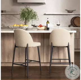 Ramsa Sand And Black Counter Height Stool