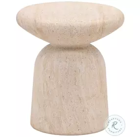 Marcellu Faux Travertine Outdoor End Table