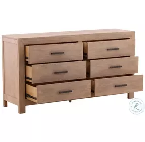 Emmaly Light Warm Wash And Black Handles Dresser