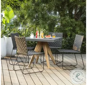 Forbe Black And Charcoal Outdoor Dining Chair