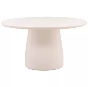 Turell Ivory 55" Outdoor Round Concrete Top Dining Table