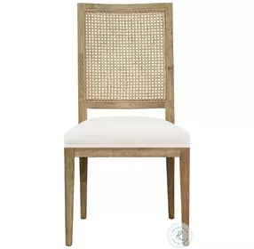 Norto Natural Warm Wash And White upholstery Dining Chair Set of 2