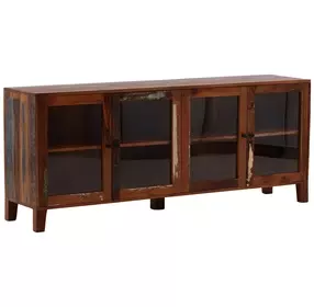 Persea Brown 4 Glass Door Sideboard