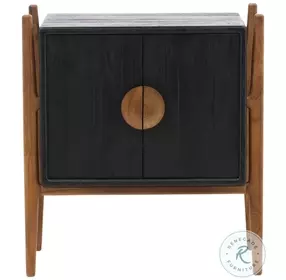 Emberl Black And Natural Nighstand