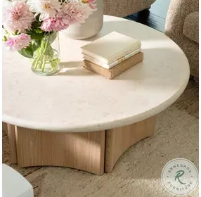 Oj Natural Wash And Cream Marble Coffee Table