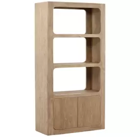 Leandra Weathered Natural 2 Door Bookcase