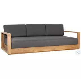 Darlen Charcoal And Natural Teak Outdoor Living Room Set