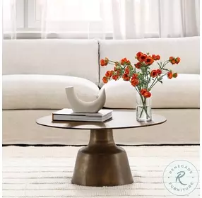 Golbe Vintage Brass Antique 16" High Coffee Table