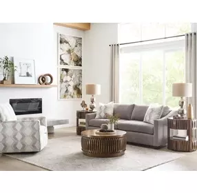 Hidden Treasures Medium Stain Round Lift Top Coffee Table