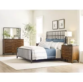 Abode Sylvan Gray Queen Metal Bed
