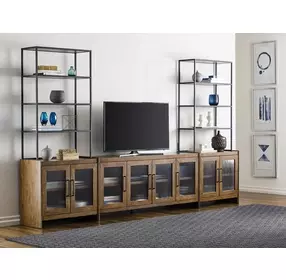 Abode Wagner Brown and Black Hutch with 3 Shelves