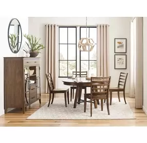 Abode Salter Medium Stain 70" Extendable Round Dining Table