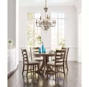 Kafe Latte 44" Round Quad Dining Table