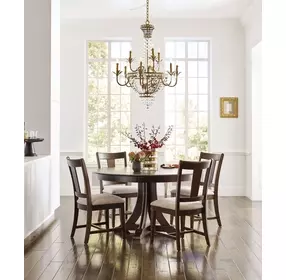 Kafe Mocha 44" Round Quad Dining Table