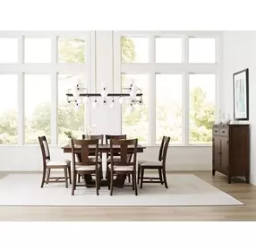 Kafe Mocha 60" Rectangular Trestle Dining Table