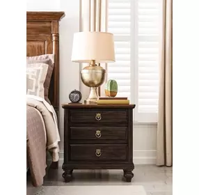 Harrison Bridgetown Black and Heritage Maple 3 Drawer Nightstand with LED