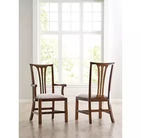 Fitts Heritage Maple and Cream Upholstered Side Chair